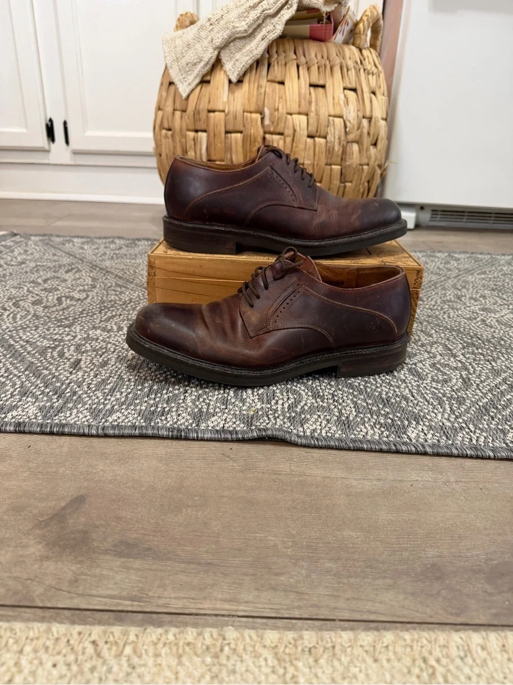 Johnston & Murphy Men’s Brown Leather Derby Oxfords Dress Shoes Size 10.5